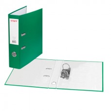 Папка-регистратор STAFF, с покрытием из ПВХ, 70 мм, без уголка, зеленая, 225981
