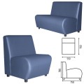 Кресло мягкое "V-600", 550х750х780 мм, без подлокотников, экокожа, голубое