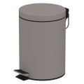 Ведро-контейнер для мусора (урна) с педалью LAIMA "Classic", 12 л, серое, матовое, металл, со съемным внутренним ведром, 604944