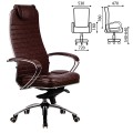 Кресло офисное МЕТТА "SAMURAI" KL-1, кожа, темно-коричневое, ш/к 09904