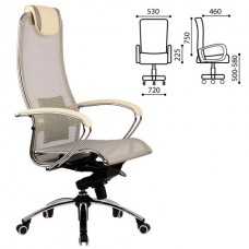 Кресло офисное МЕТТА "SAMURAI" S-1, кевларовая ткань-сетка, бежевое, ш/к 09959
