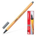 Ручка капиллярная STABILO "Point 88", ТЕМНО-СЕРАЯ, корпус оранжевый, линия письма 0,4 мм, 88/96