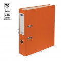 Папка-регистратор OfficeSpace, 70мм, бумвинил, с карманом на корешке, оранжевая