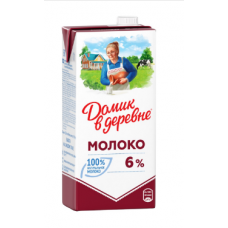Молоко ультрапастеризованное ДОМИК В ДЕРЕВНЕ 6%, без змж, 950г, Россия