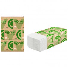 Полотенца бумажные лист. Focus Eco (V-сл) 1-слойные, 250л/пач, 23*20,5см, белые, (Система H3), КОМПЛЕКТ 15 шт., 5049978
