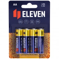 Батарейка Eleven SUPER AA (LR6) алкалиновая, BC4, КОМПЛЕКТ 4шт.
