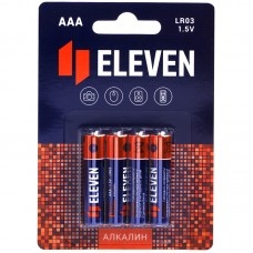 Батарейка Eleven AAA (LR03) алкалиновая, BC4, КОМПЛЕКТ 4шт.