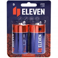 Батарейка Eleven D (LR20) алкалиновая, BC2, КОМПЛЕКТ 2шт.