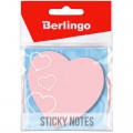 Блок самоклеящийся фигурный Berlingo "Сердце", 70*70мм, 50л, малиновый неон, европодвес