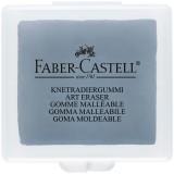 Ластик-клячка FABER-CASTELL, 40х35х10 мм, серый, прямоугольный, натуральный каучук, футляр, 127220