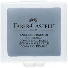Ластик-клячка FABER-CASTELL, 40х35х10 мм, серый, прямоугольный, натуральный каучук, футляр, 127220