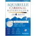 Альбом для акварели 10л., А4, на склейке Clairefontaine "Cardinal", 300г/м2, торшон, холод. пресс., 30% хлопок