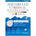 Альбом для акварели 10л., А3, на склейке Clairefontaine "Cardinal", 300г/м2, торшон, холод. пресс., 30% хлопок