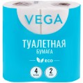 Бумага туалетная Vega  2-слойная, 4шт., эко, 15м, тиснение, белая, 315616