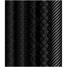 Упаковочная бумага глянц. 70*100см, MESHU "Pattern on black", 80г/м2, ассорти 5 дизайнов