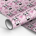 Упаковочная бумага глянц. 70*100см, MESHU "PandaGift_Pink", 90г/м2