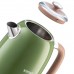 Чайник KITFORT КТ-6110, 1,7 л, 2200 Вт, закрытый нагревательный элемент, сталь, зеленый/бежевый