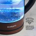 Чайник SCARLETT SC-EK27G98, 1,7 л, 2200 Вт, закрытый нагревательный элемент, стекло, коричневый