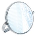 Зеркало настольное BRABIX, круглое, диметр 17 см, двустороннее, с увеличением, прозрачная рамка, 607424