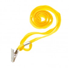 Шнурок для бейджей OfficeSpace, 45см, металлический клип, желтый, 284668