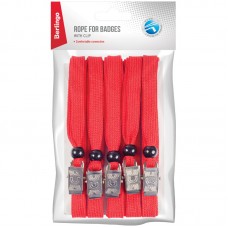 Набор шнурков для бейджей Berlingo, 45см, с клипсой, красные, 5шт., PDk_00008