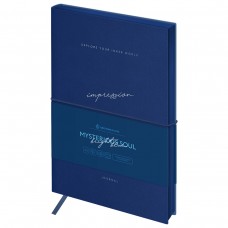 Ежедневник недатированный, А5, 136л., кожзам, Greenwich Line "Mysterious soul. Bright blue", тон. блок, цветной срез, ENA5_53230