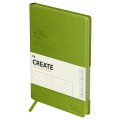 Ежедневник недатированный, А5, 136л., твердый переплет, кожзам, BG "Create. Lime", лаймовый, цветной срез