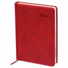 Ежедневник датированный 2024г., с вырубкой, А5, 176л., кожзам, OfficeSpace "Vesper Index", бордовый, Ed5_51530