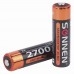 Батарейки аккумуляторные КОМПЛЕКТ 2 шт., SONNEN, АА (HR6), Ni-Mh, 2700 mAh, в блистере, 454235