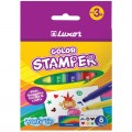 Фломастеры-штампы Luxor "Color Stamper", 08цв., смываемые, картон, европодвес, 6130/Box 8