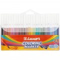 Фломастеры Luxor "Coloring", 24цв., смываемые, ПВХ, европодвес, 6101/24 WT