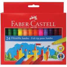 Фломастеры Faber-Castell "Замок" "Jumbo", 24цв., утолщенные, смываемые, картон, европодвес