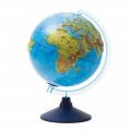 Глобус физико-политический рельефный Globen, 32см, интерактивный, с подсветкой от батареек на круглой подставке, INT13200291