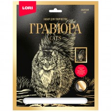 Гравюра с эффектом золота Lori "Сибирский кот", 27,5*21,5см