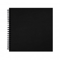 Скетчбук, белая бумага 160 г/м2, 190х190 мм, 60 л., гребень, твёрдая обложка ЧЕРНАЯ, BRAUBERG ART, 115074