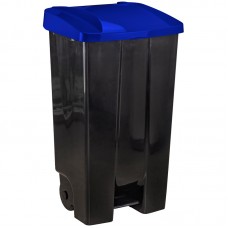 Бак для мусора уличный Idea, с крышкой, с педалью, 110л синий, М 2395