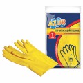 Перчатки резиновые, без х/б напыления, рифленые пальцы, размер M, жёлтые, 30 г, БЮДЖЕТ, AZUR, 92120, 92130