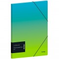 Папка для тетрадей на резинке Berlingo "Radiance" А5+, 600мкм, голубой/зеленый градиент, с рисунком, FB5_A5003