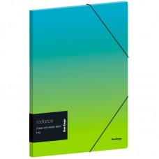 Папка для тетрадей на резинке Berlingo "Radiance" А5+, 600мкм, голубой/зеленый градиент, с рисунком, FB5_A5003