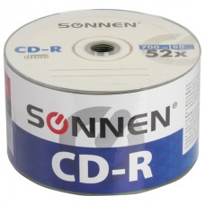 Диски CD-R SONNEN 700 Mb 52x Bulk, КОМПЛЕКТ 50 шт., 512571