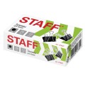 Зажимы для бумаг STAFF, КОМПЛЕКТ 12 шт., 25 мм, на 100 листов, черные, картонная коробка, 224607