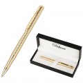 Ручка-роллер Delucci "Celeste" синяя, 0,6мм, цвет корпуса - золото, подарочная упаковка, CPs_61914