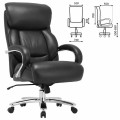 Кресло офисное BRABIX PREMIUM Pride HD-100, НАГРУЗКА до 250 кг, натуральная кожа, черное, 531940