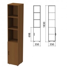 Шкаф полузакрытый "Канц", 350х350х1830 мм, цвет орех пирамидальный (КОМПЛЕКТ)