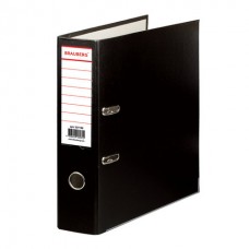 Папка-регистратор BRAUBERG с покрытием из ПВХ, 80 мм, с уголком, черная (удвоенный срок службы), 227189