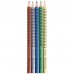 Карандаши цветные Faber-Castell "Jumbo Grip Metallic", 05цв., трехгр., утолщ., заточ., картон, европодвес,  110993