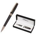 Ручка шариковая Delucci "Vestito" синяя, 1,0мм, корпус черный лак/золото, поворотн., подарочная упаковка, CPs_11420