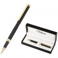 Ручка-роллер Delucci "Classico" черная, 0,6мм, корпус черный/золото, подарочная упаковка, CPs_62028