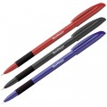 Ручка шариковая масляная Berlingo "Metallic Pro" резиновый упор, синяя, узел 0,7мм, линия 0,35 мм, игольчатый наконечник, корпус ассорти, CBp_70753