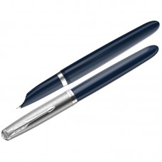 Ручка перьевая Parker "51 Midnight Blue CT" черная, 0,8мм, подарочная упаковка, 2123501